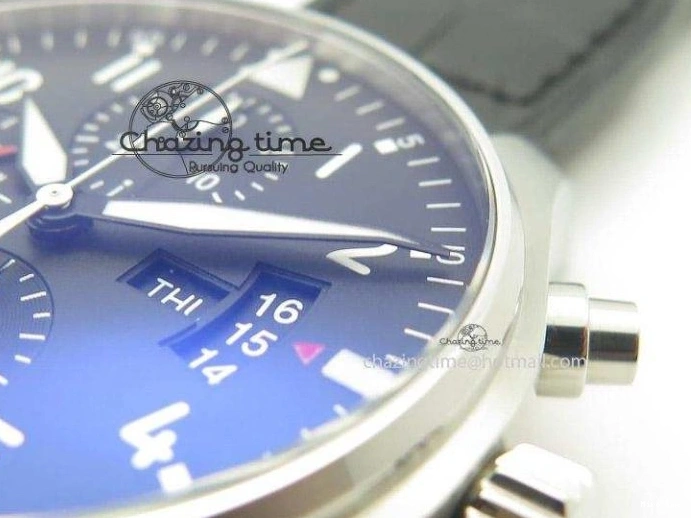 MIROTIME 0215 Soft Pilot Chrono 3777 43mm ZF 1:1 Best Edition Black Dial On Black Leather Strap A 7360